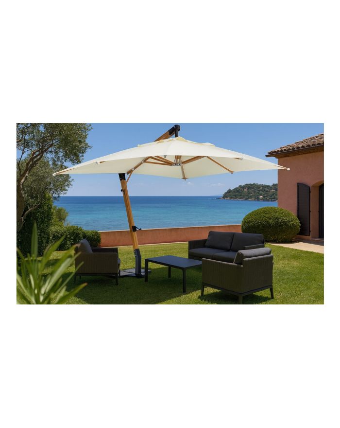 Parasol déporté en bois haut de gamme Capua - Bizzotto