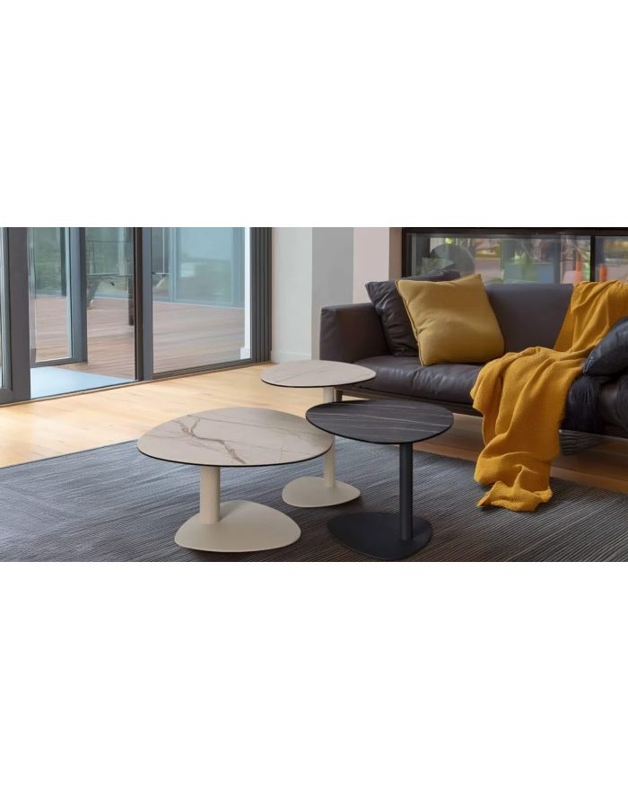 Table basse céramique forme pétale Sintra 50 x 50 cm -1