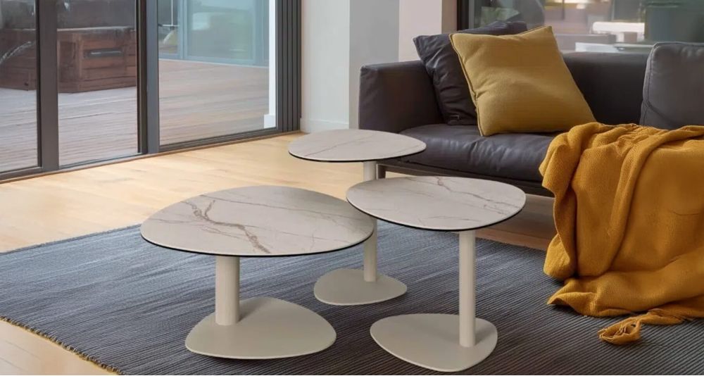 Table basse céramique forme pétale Sintra