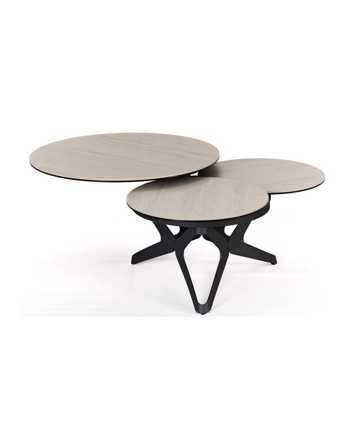 Table basse 3 plateaux Sydney - Beige - 2