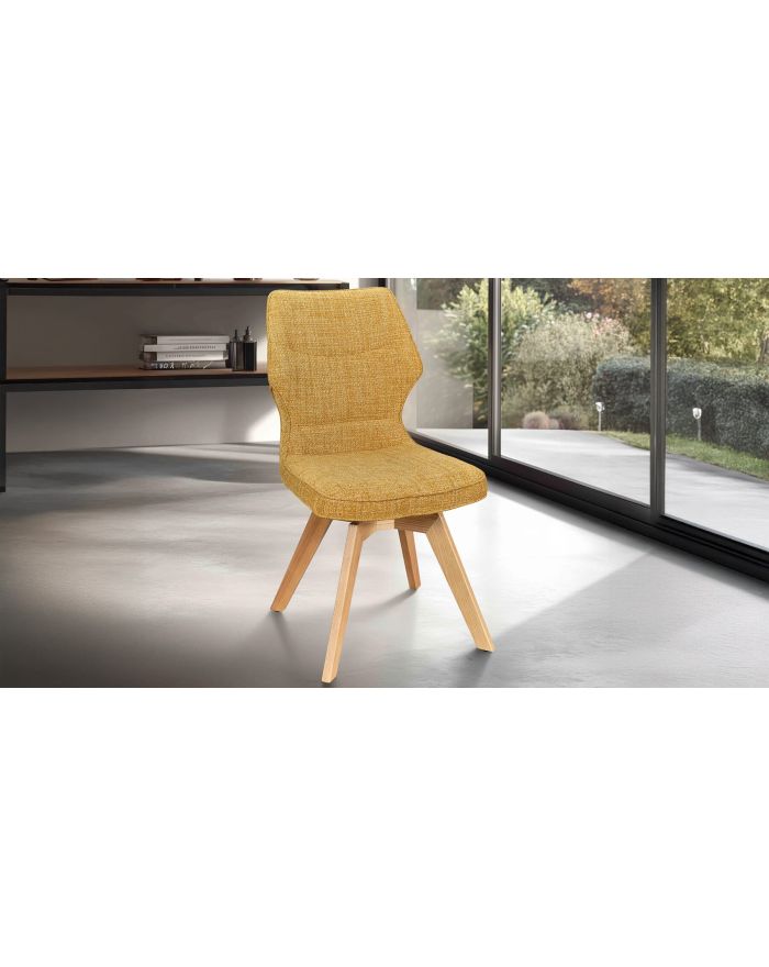 Lot de 2 chaises Juliette - Jaune - Pieds bois - 3