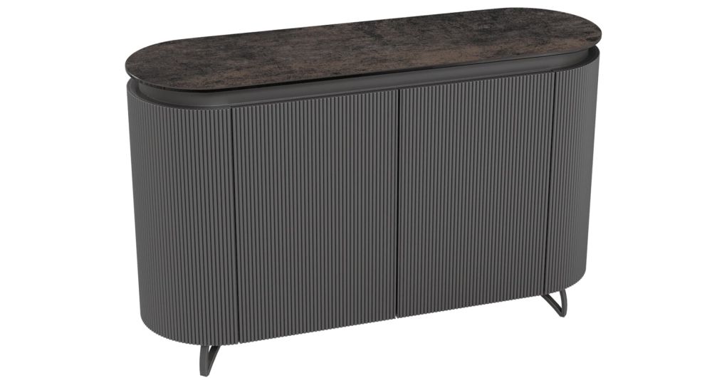 Buffet bois cannelé et céramique Columbus