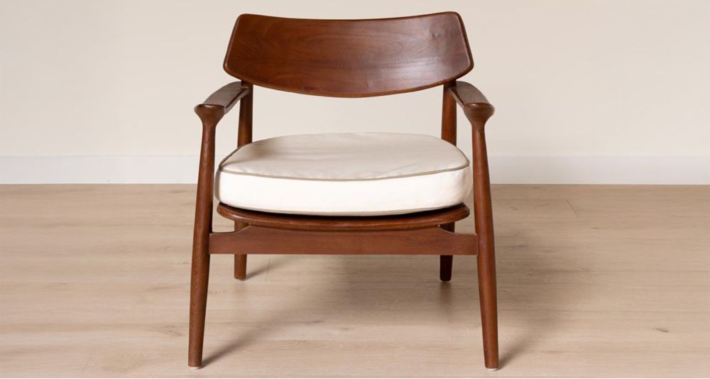 Fauteuil passepoil moka Caicos