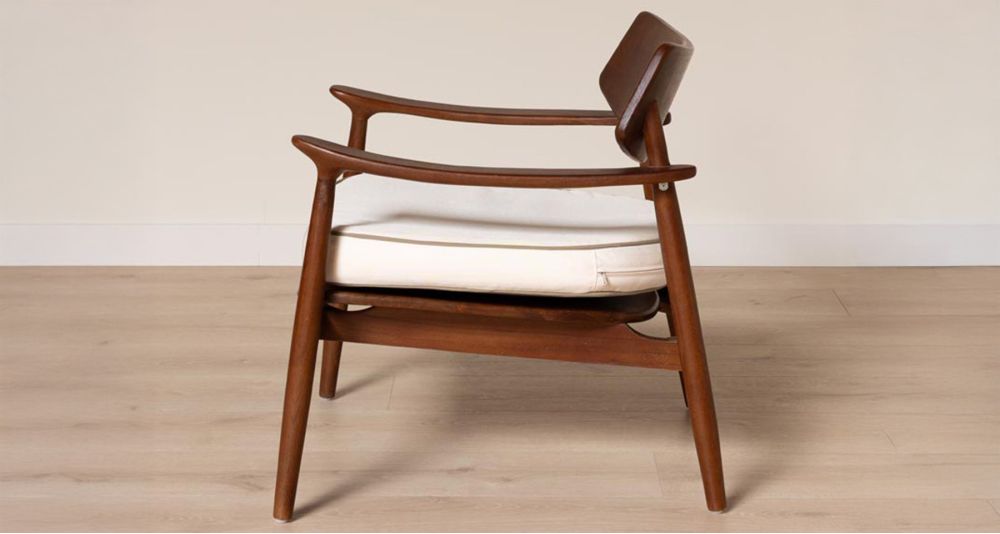 Fauteuil passepoil moka Caicos