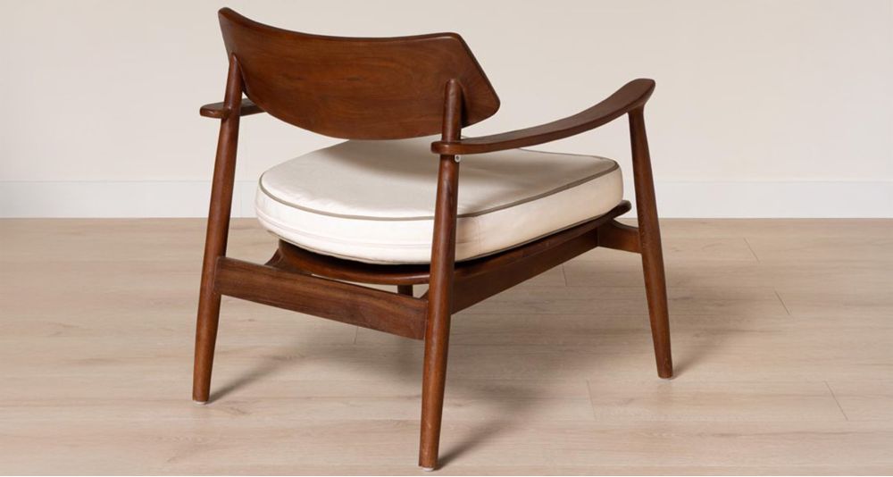 Fauteuil passepoil moka Caicos