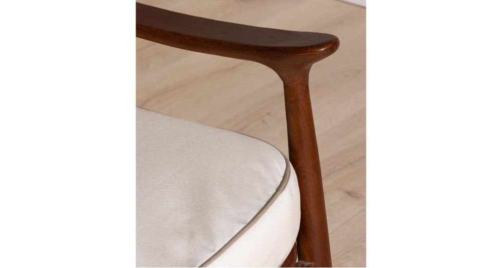 Fauteuil passepoil moka Caicos