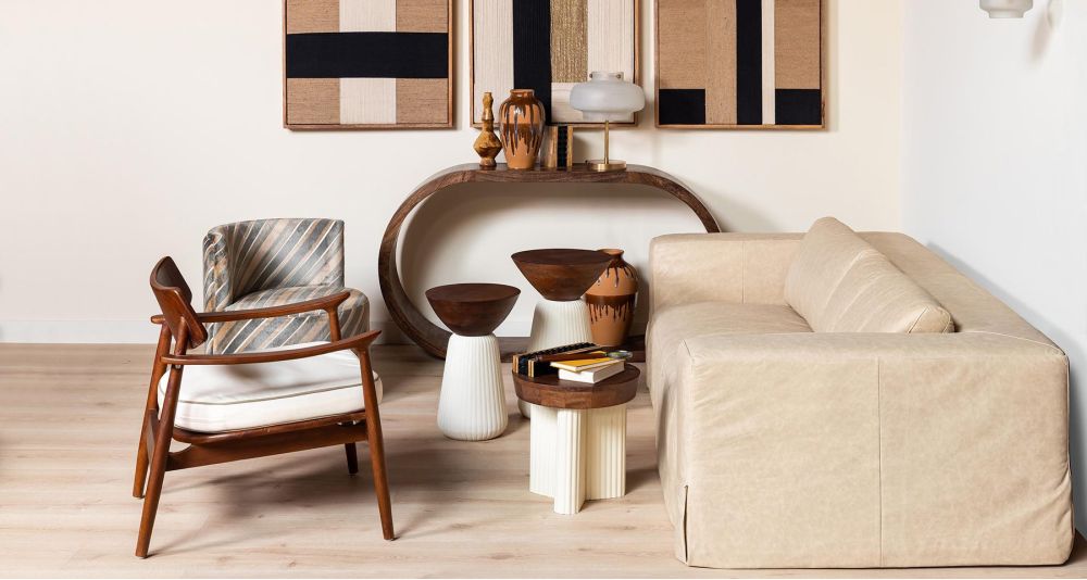 Fauteuil passepoil moka Caicos