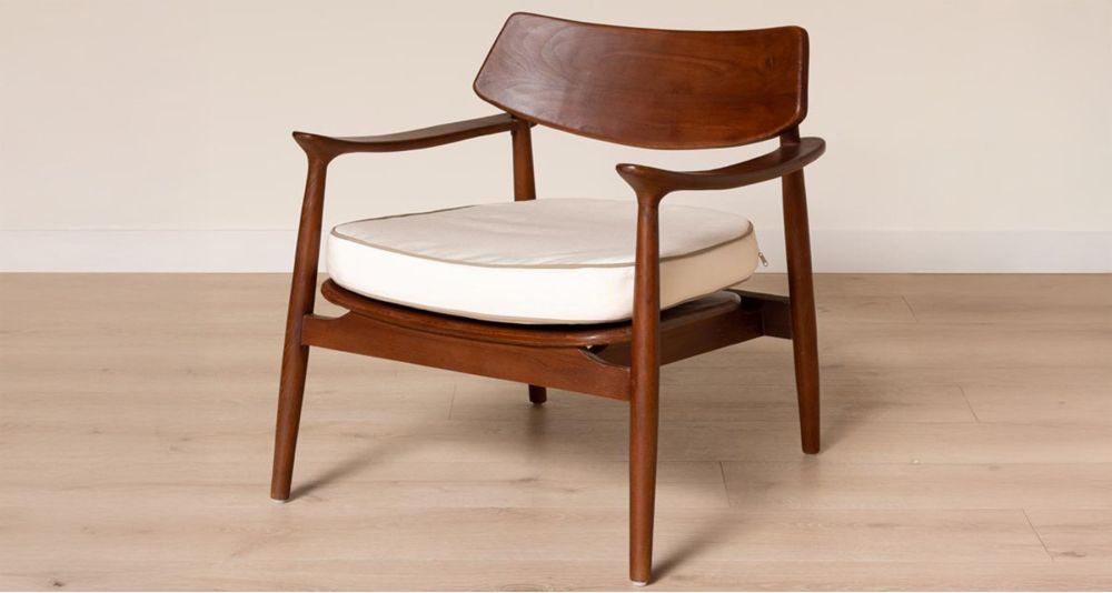 Fauteuil passepoil moka Caicos