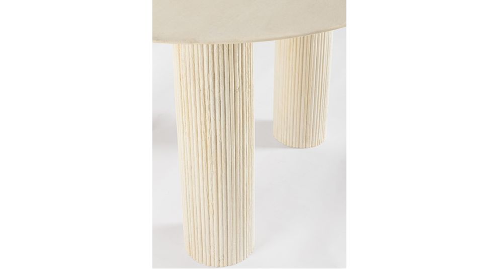 Table ronde 120 cm à pieds cannelés Dacca