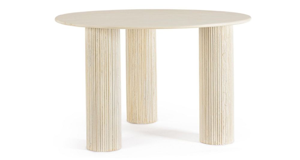 Table ronde 120 cm à pieds cannelés Dacca