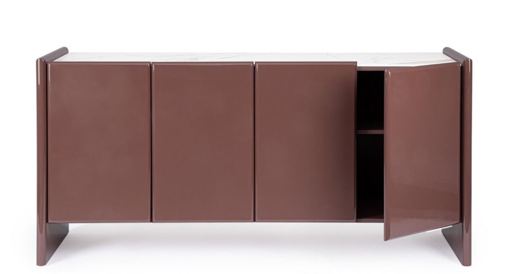 Buffet 4 portes couleur brique brillante Otilia