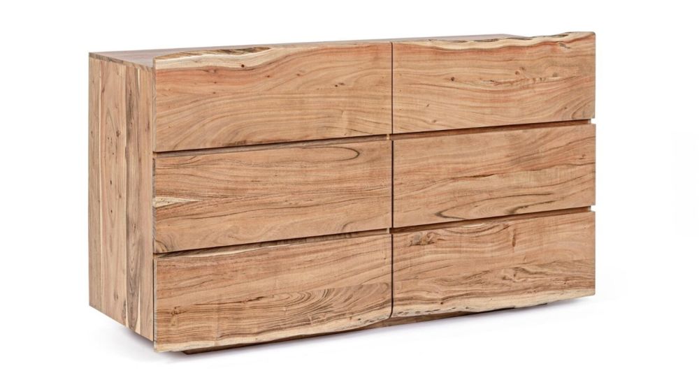 Commode 6 tiroirs en bois clair Aron