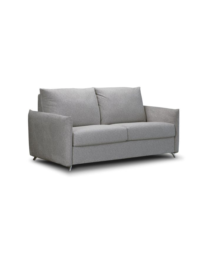 Canapé convertible 3 places tissu gris clair Soft