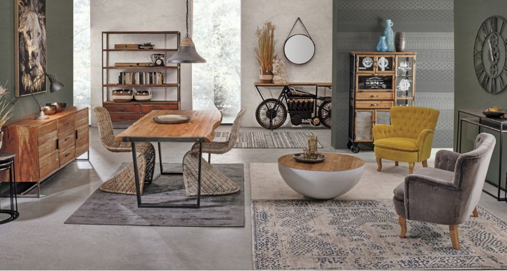 Etagère 4 niveaux en bois et métal Elmer