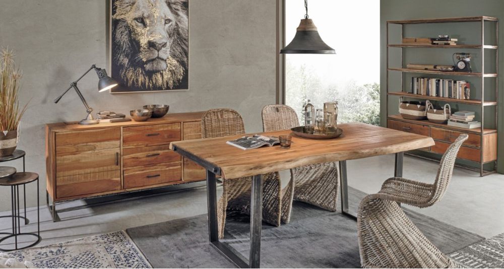 Etagère 4 niveaux en bois et métal Elmer