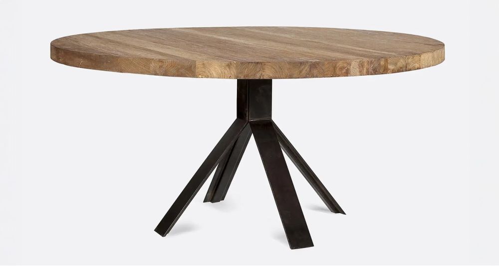 Table ronde en teck massif recyclé Jati