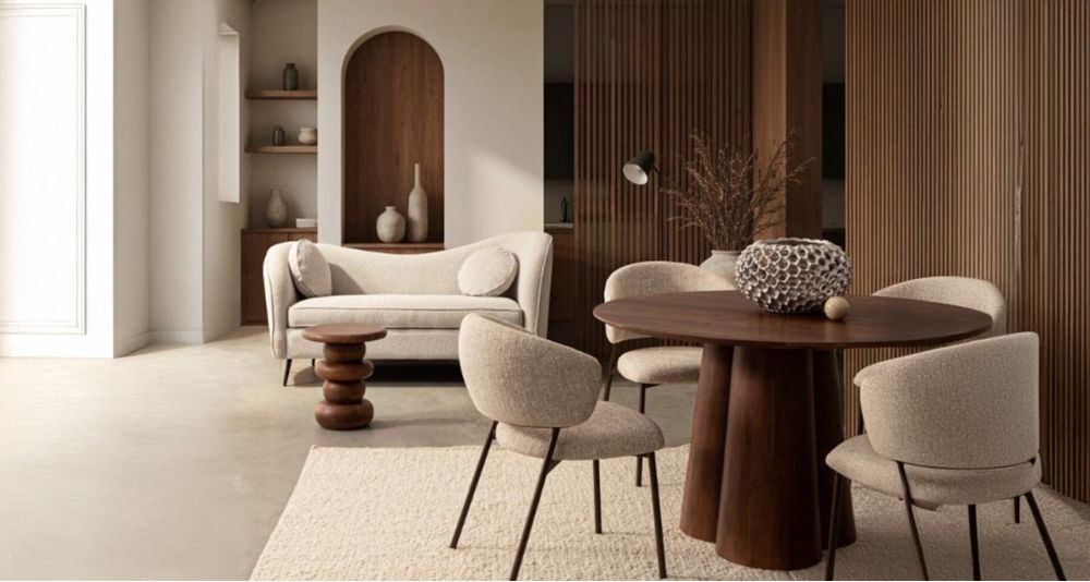 Table ronde diamètre 120 cm en bois Nassor