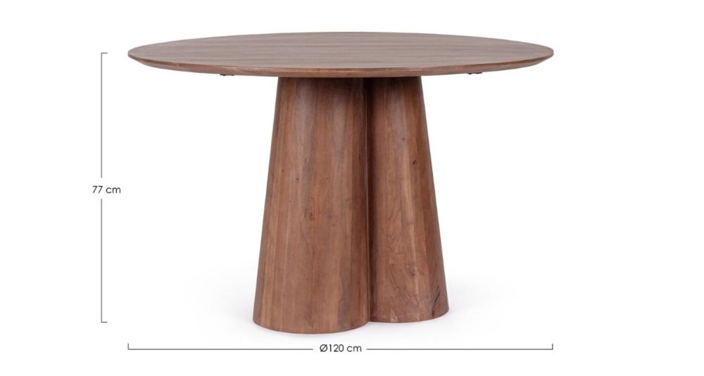 Table ronde diamètre 120 cm en bois Nassor
