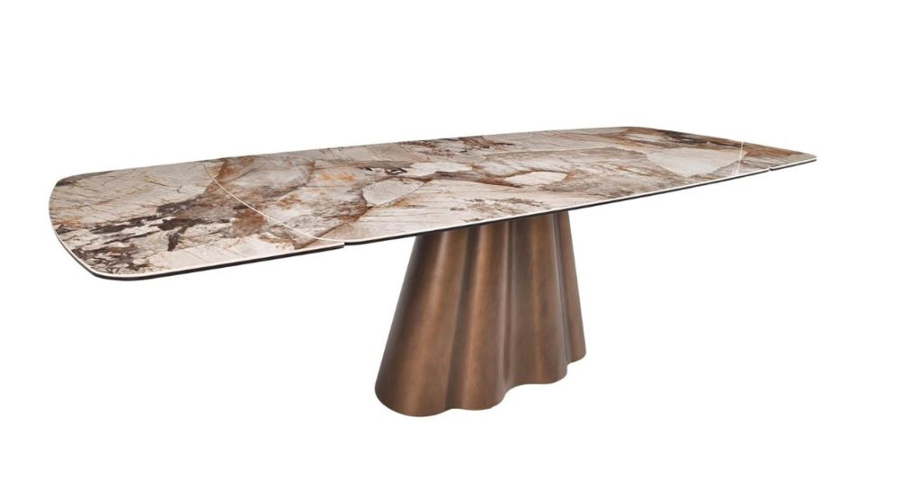 Table céramique extensible pied central Mirvana