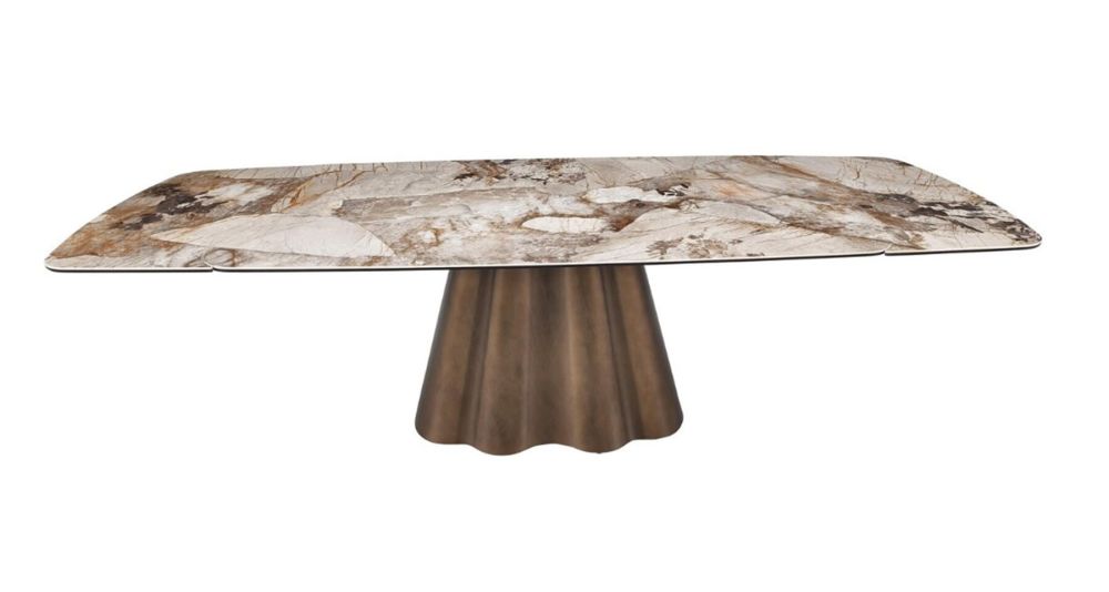 Table céramique extensible pied central Mirvana