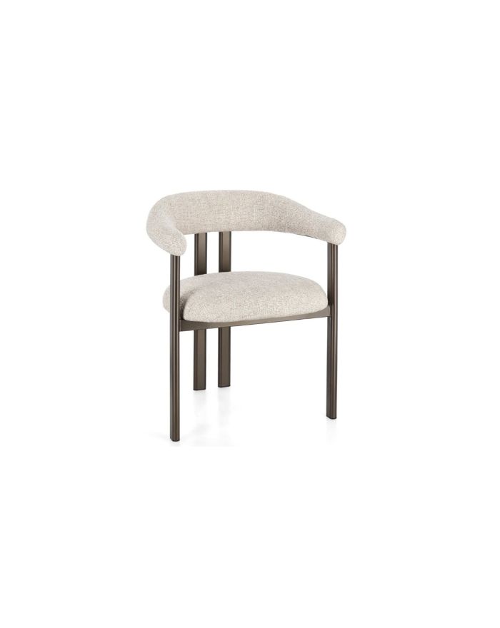 Lot 4 chaises tissu bouclé Giuditta - Bronze - 1