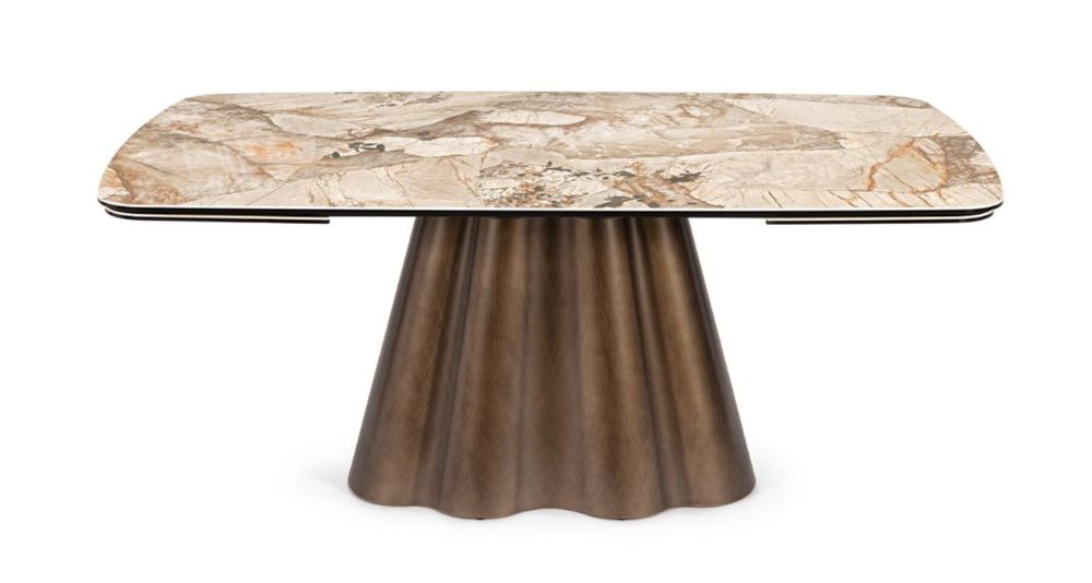 Table céramique extensible pied central Mirvana