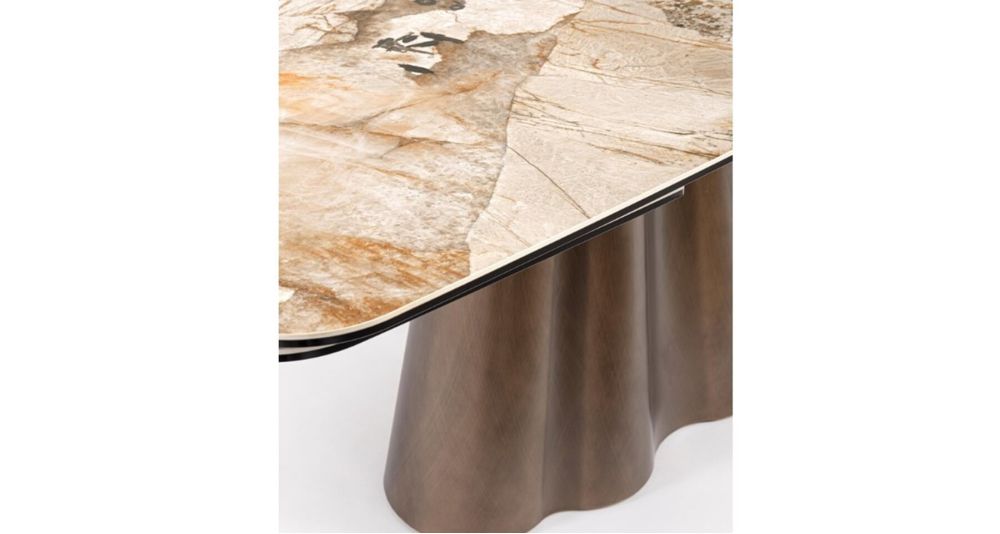 Table céramique extensible pied central Mirvana