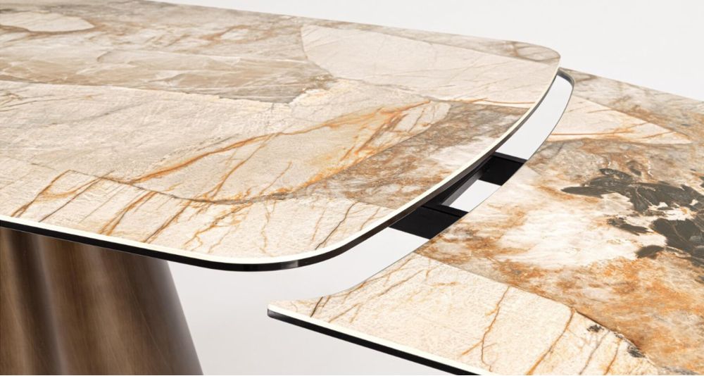 Table céramique extensible pied central Mirvana