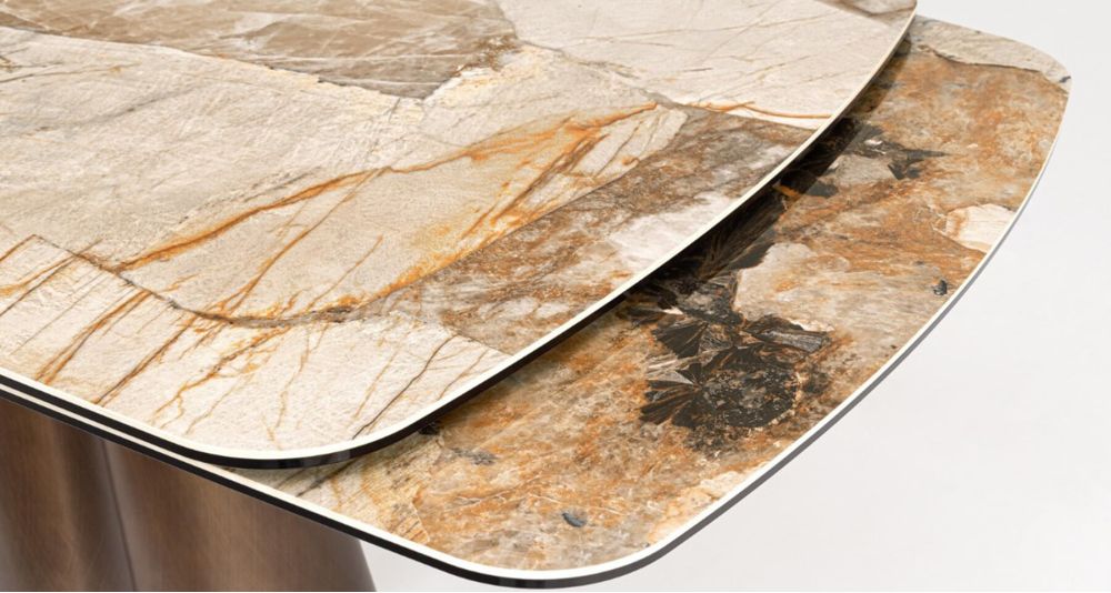 Table céramique extensible pied central Mirvana