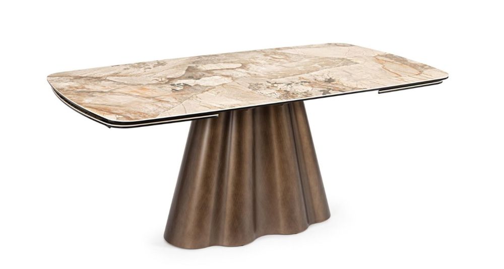 Table céramique extensible pied central Mirvana