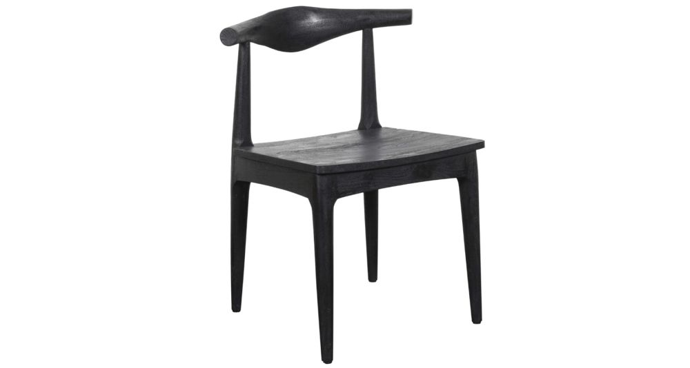 Chaises noires en bois Lucien
