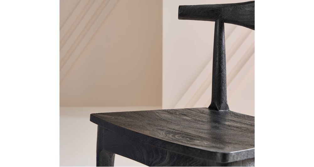 Chaises noires en bois Lucien