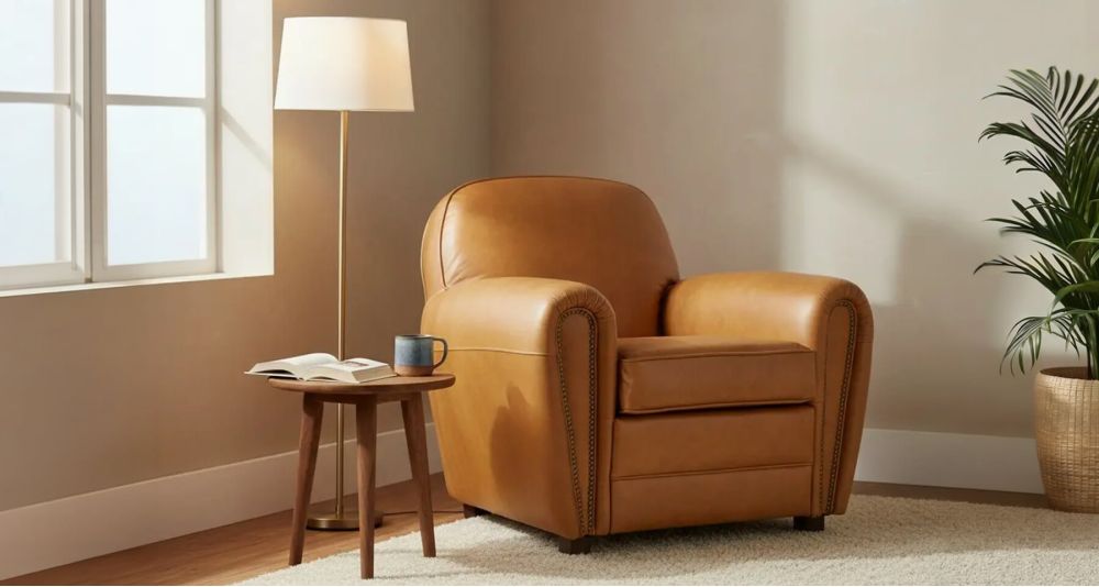 Fauteuil club en cuir pleine fleur Richmond