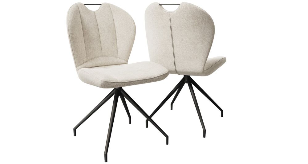 Lot 2 chaises pivotantes design avec coque matelassée New York