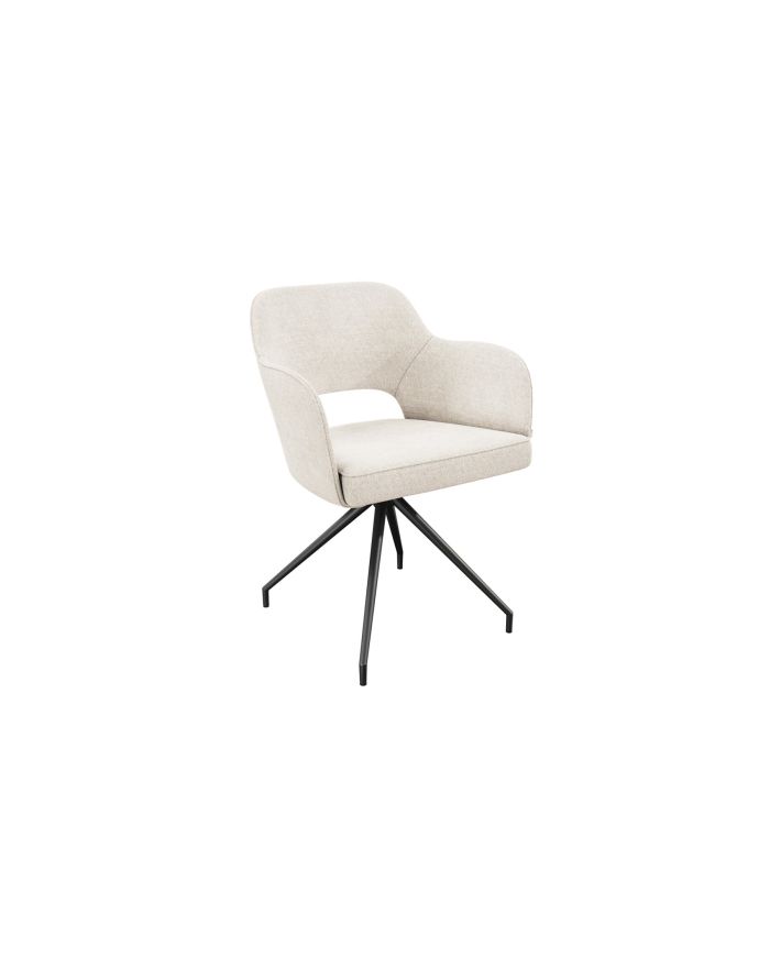 Lot 2 chaises design pivotantes Chicago blanc cassé