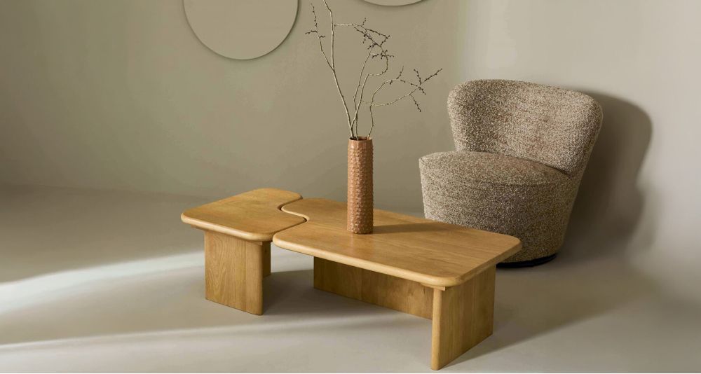 Table basse gigogne chêne massif Metropolis