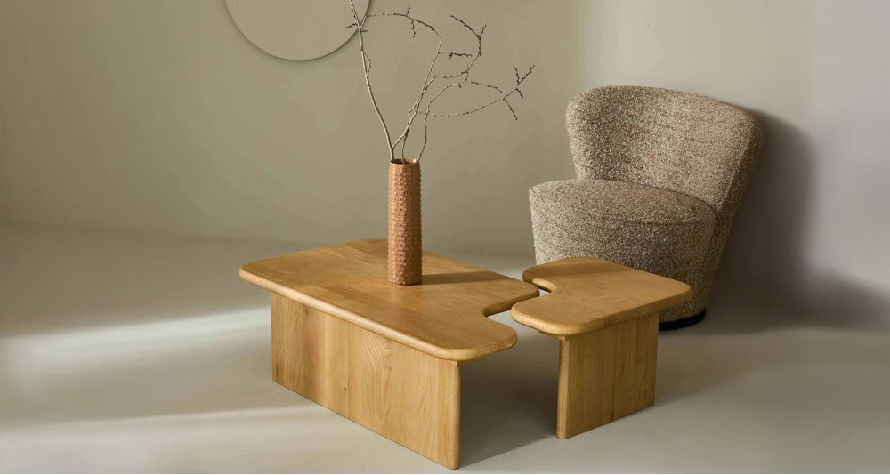 Table basse gigogne chêne massif Metropolis