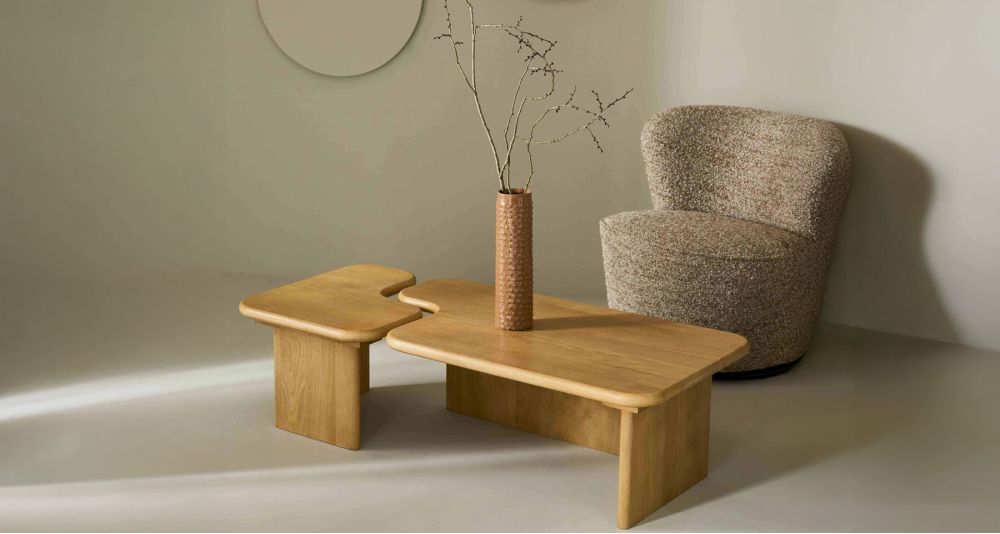 Table basse gigogne chêne massif Metropolis