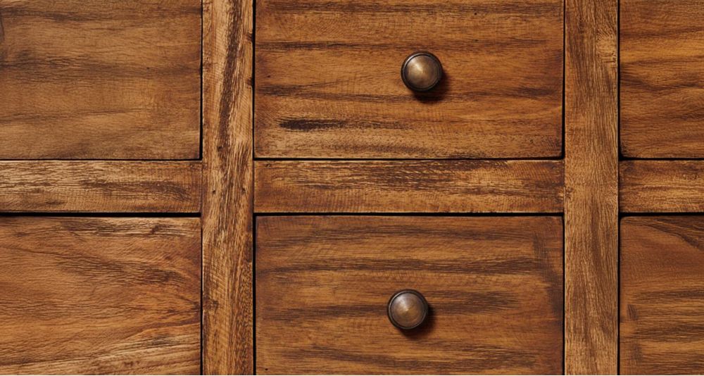 Commode 30 tiroirs acajou marron Mercerie