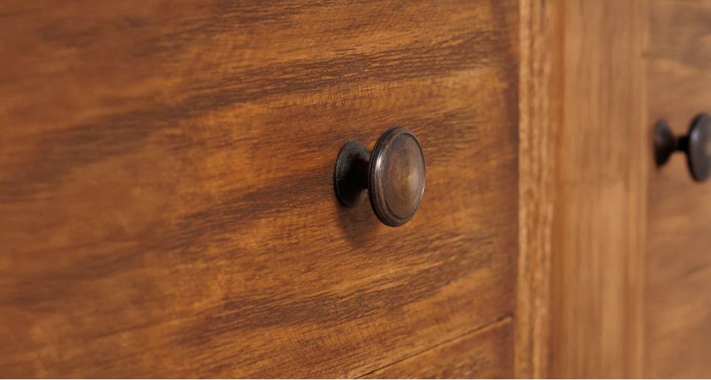 Commode 30 tiroirs acajou marron Mercerie