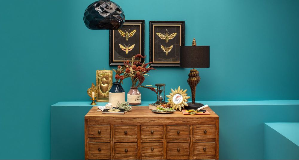 Commode 30 tiroirs acajou marron Mercerie