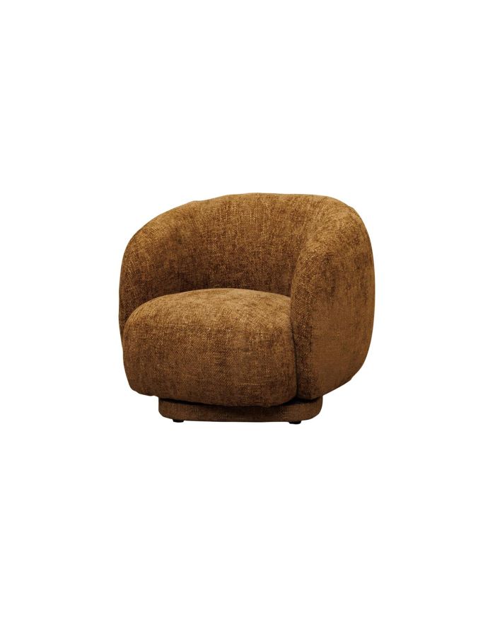 Fauteuil rotatif en tissu Moeraki - Marron - 2