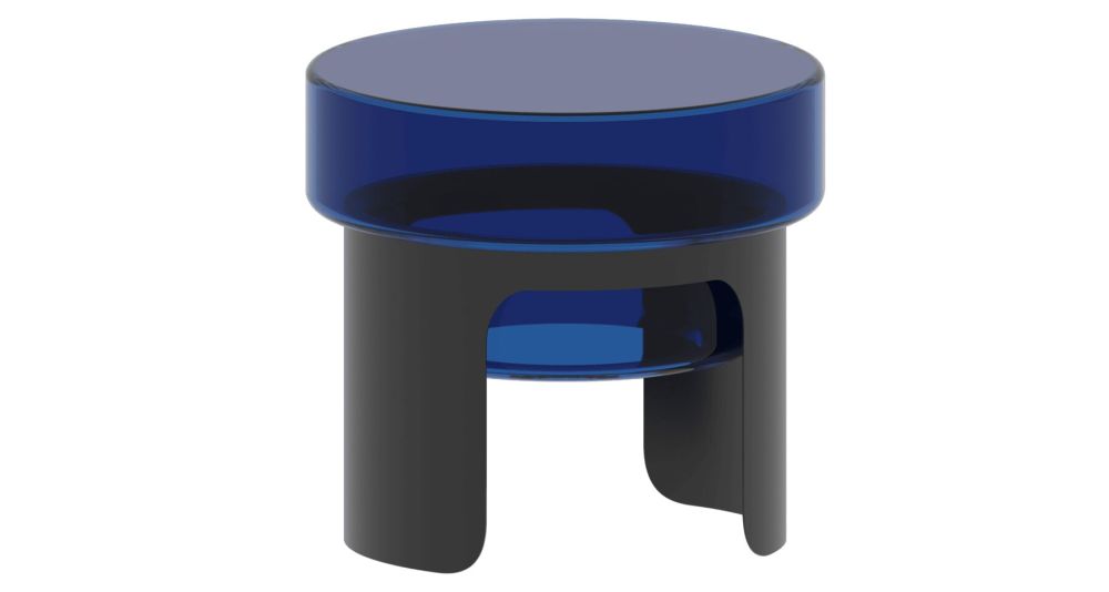 Table basse ronde en verre soufflé Malcolm