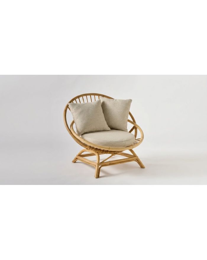 Maxi fauteuil coquille en rotin Miami - Kok Maison