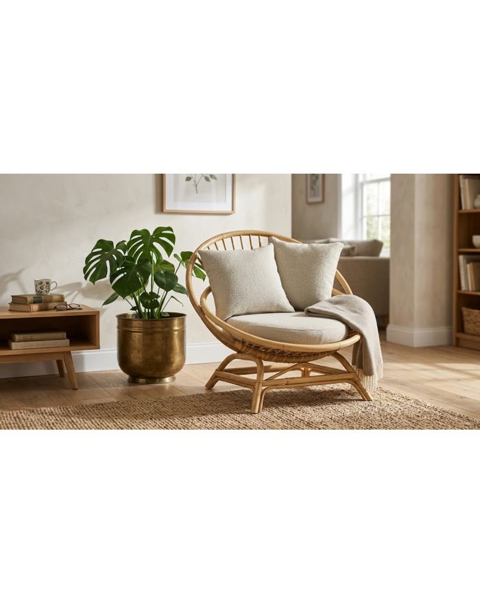 Maxi fauteuil coquille en rotin Miami - Kok Maison