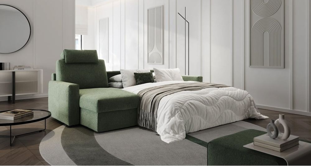Canapé d'angle convertible matelas 25 cm Badaboom