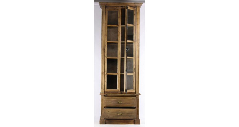 Vitrine 2 portes rustique en pin recyclé St Francis