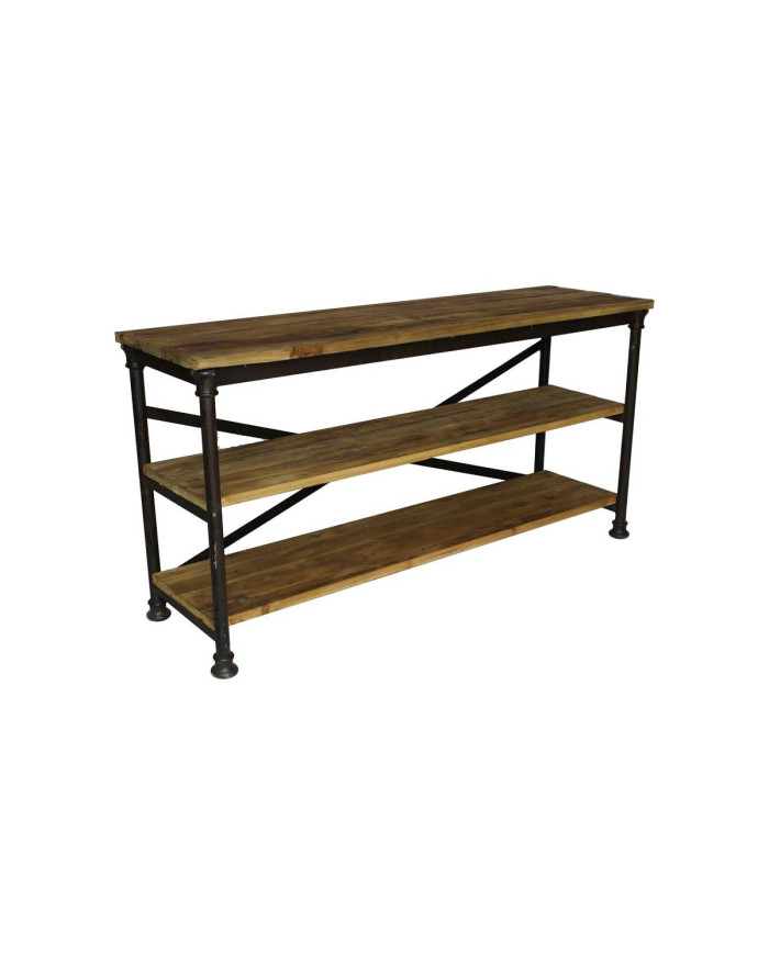 Console 3 plateaux bois et métal Birkhill