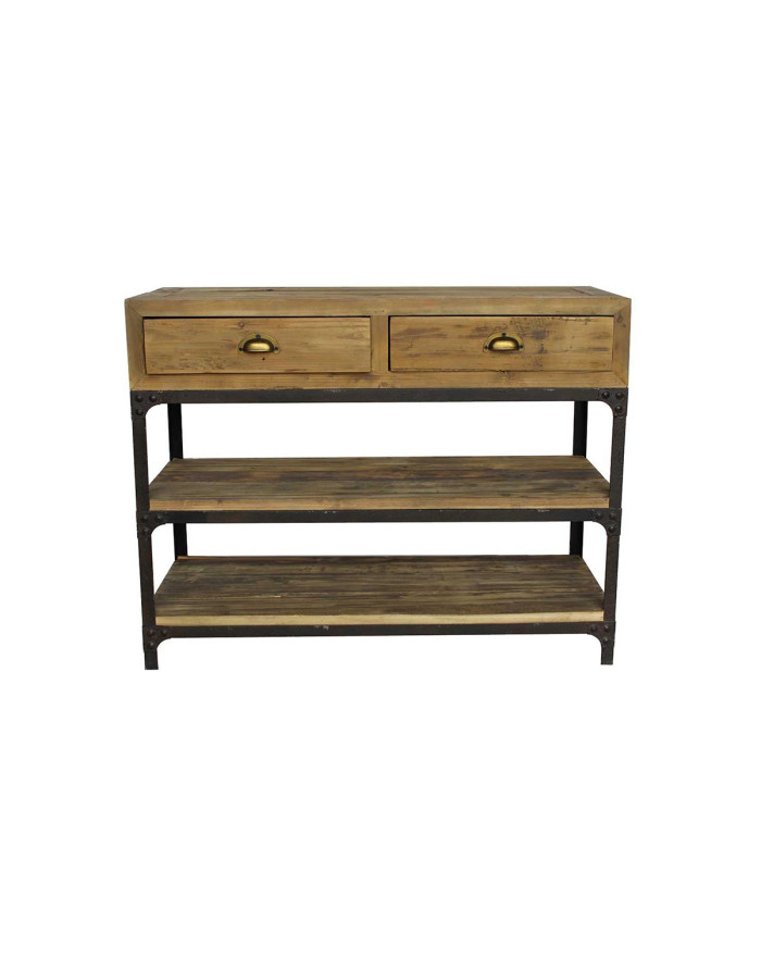 Console vieux pin et fer industrielle Spixworth