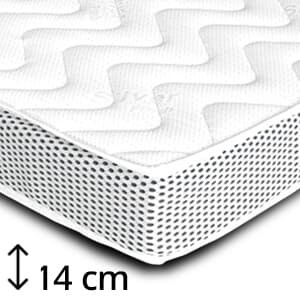 Matelas Airgel 14 cm - mousse HR 35 kg/m3 & mémoire de forme - confort ferme - accueil moelleux - couchage intensif